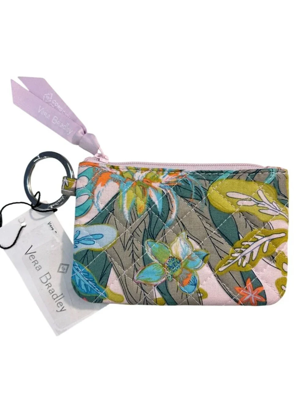 Vera Bradley Rain Forest Canopy Zip ID Coin Case Small Wallet NWT